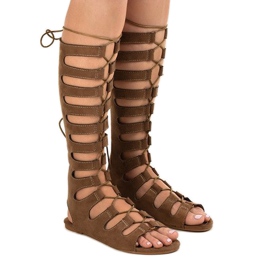 Brown flat gladiator sandals 289-9 Brown flat gladiator sandals 289-9