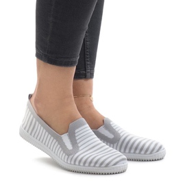 Gray striped sneakers XJ-2909 grey