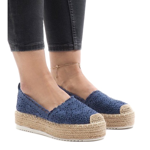 Blue espadrilles sneakers on the 7801-P platform