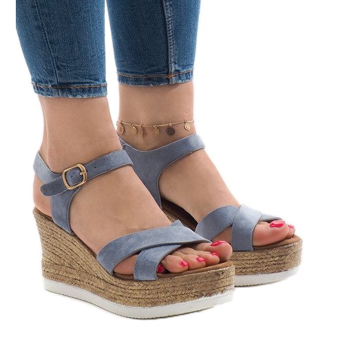 Blue XL104 wedge sandals