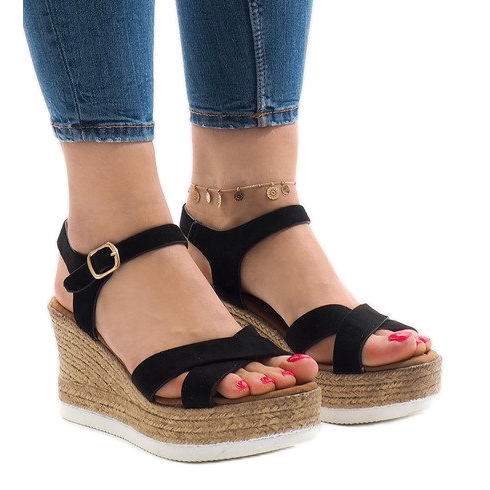 Black XL104 wedge sandals
