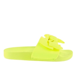 Neon MU-6 yellow slippers with a bow Neon MU-6 yellow slippers with a bow