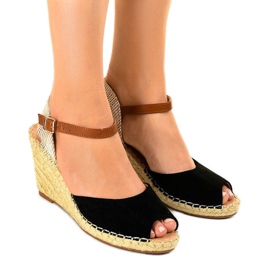 Black wedge sandals 2895