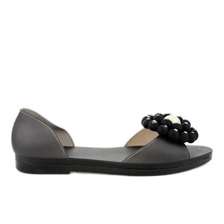 Black Meliski sandals with a flower HM701