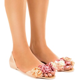 Meliski beige sandals with flowers AE20