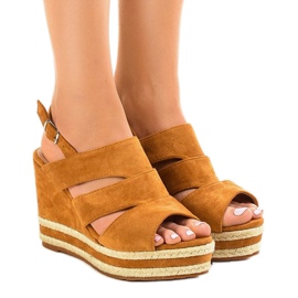 Brown espadrilles on a wedge FG6 Brown espadrilles on a wedge FG6
