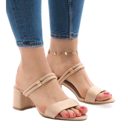 Beige high heels M806