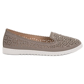 Top Shoes Lords with crystals grey
