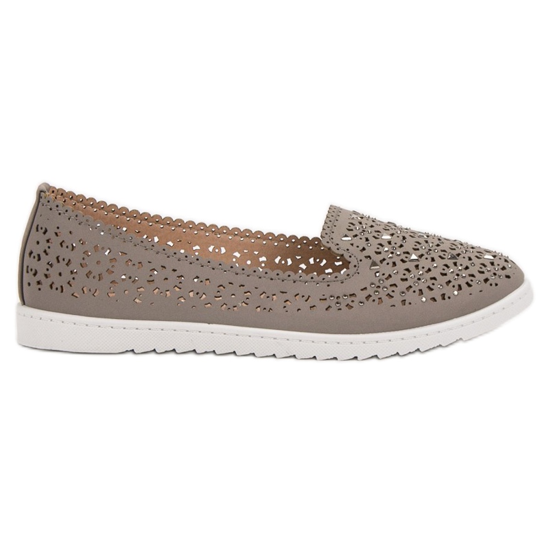 Top Shoes Lords with crystals grey
