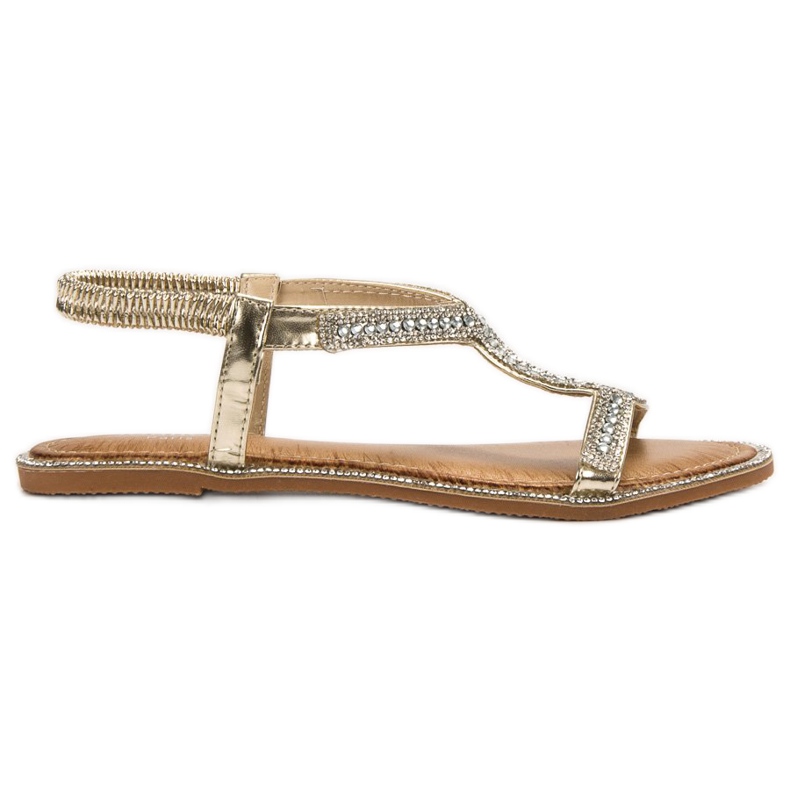 SHELOVET Golden Slip On Sandals