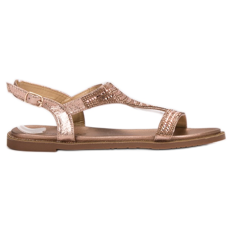Super Mode Casual Sandals With Cubic Zirconia pink