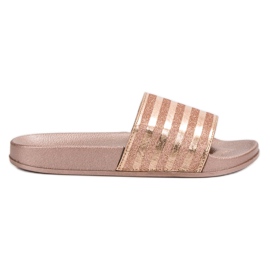 Weide Slippers With Glitter pink