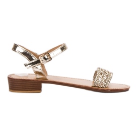 SHELOVET Braided High Heel Sandals yellow