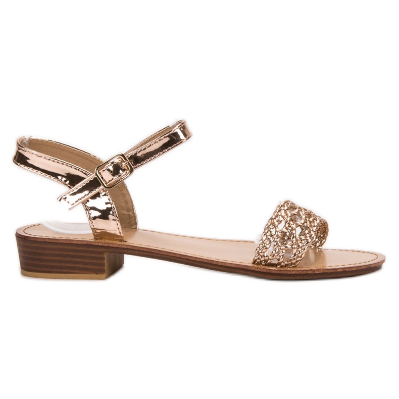 SHELOVET Braided High Heel Sandals yellow