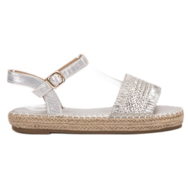 Small Swan Espadrilles Silver Sandals grey