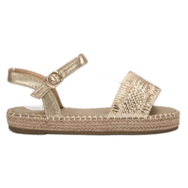Small Swan Golden Espadrilles Sandals
