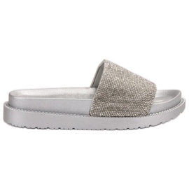 SHELOVET Slippers With Crystals grey SHELOVET Slippers With Crystals grey