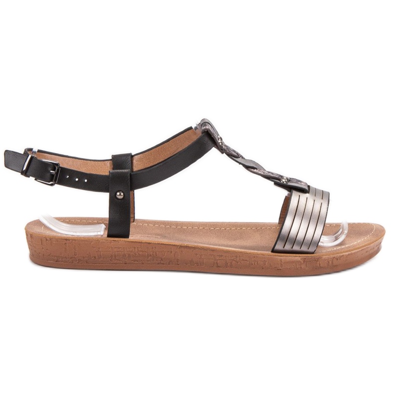 SHELOVET Buckle fastening sandals black grey