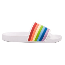 Sweet Shoes Colorful Rubber Flip Flops white multicolored