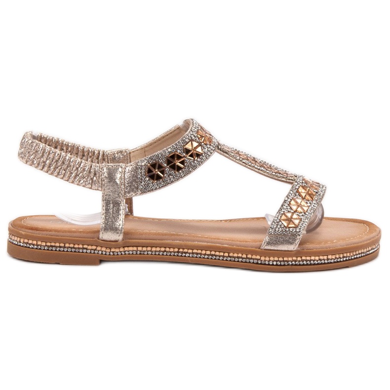 Bello Star Decorated Golden Sandals