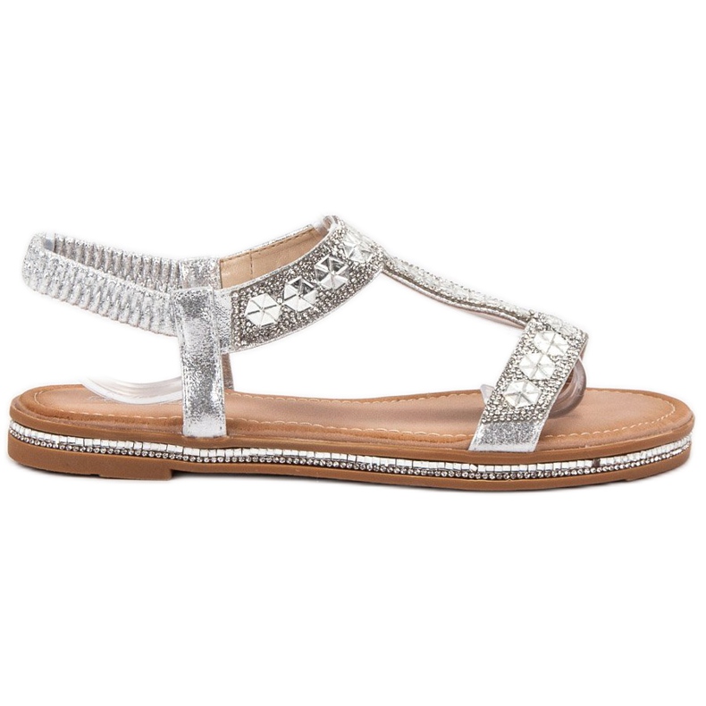 Bello Star Decorated Silver Sandals grey Bello Star Decorated Silver Sandals grey
