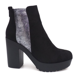 Suede Booties On A Post RBS-8 Black