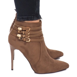Boots On High Heel Suede YS20-1 Khaki Boots On High Heel Suede YS20-1 Khaki