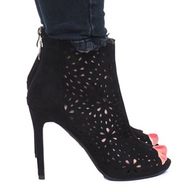 Black openwork boots from Sophie