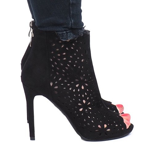Black openwork boots from Sophie