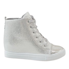 Silver wedge sneakers 29333-2 grey Silver wedge sneakers 29333-2 grey