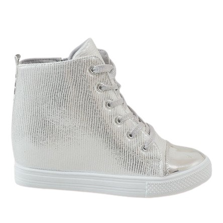 Silver wedge sneakers 29333-2 grey Silver wedge sneakers 29333-2 grey