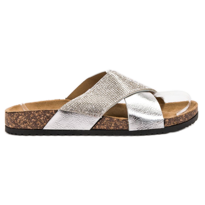 SHELOVET Classic Silver Slippers grey