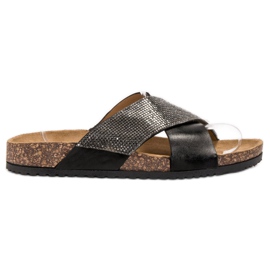 Bestelle Slippers With Cork Sole black Bestelle Slippers With Cork Sole black