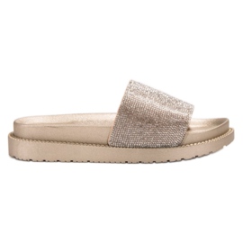 SHELOVET Slippers With Crystals yellow SHELOVET Slippers With Crystals yellow
