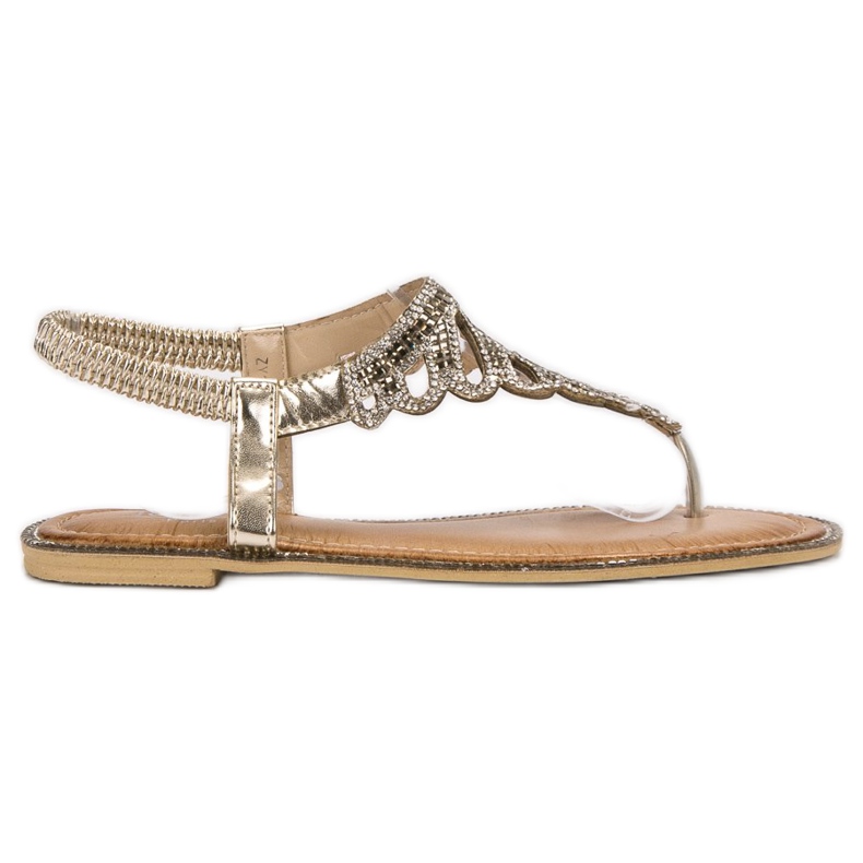 SHELOVET Flip-flops Sandals With Crystals yellow