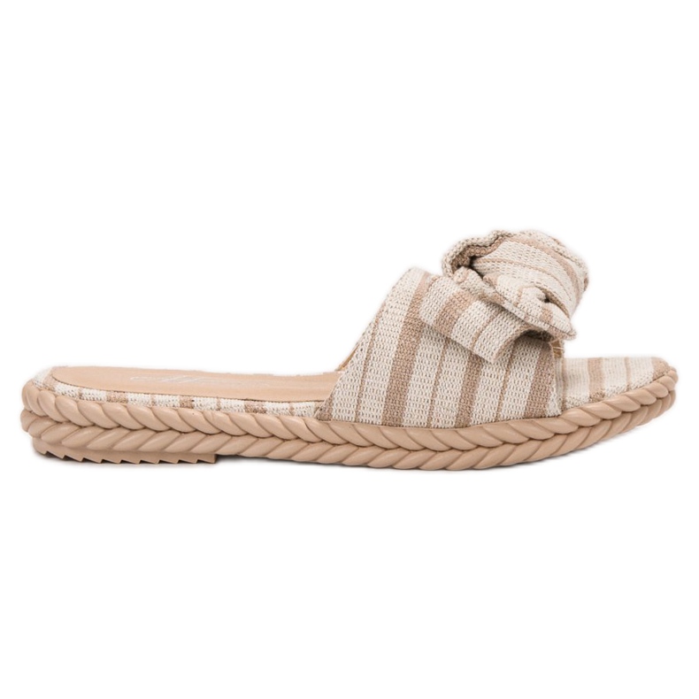 SHELOVET Slippers With Bow brown