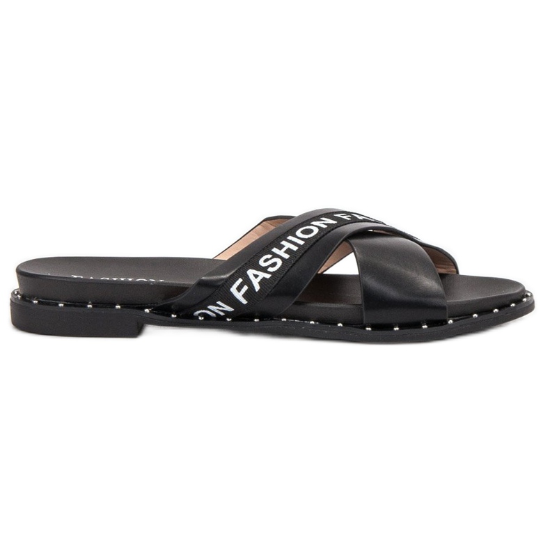 SHELOVET Black Fashion Slippers