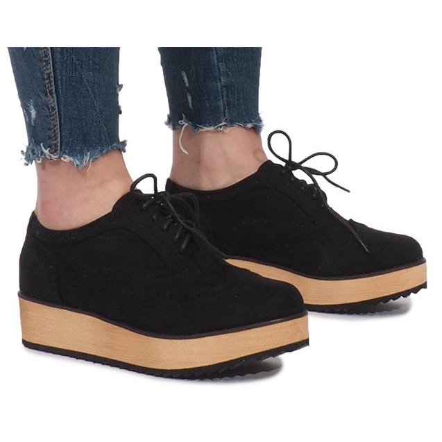 Black Brogues On The Danielle Platform