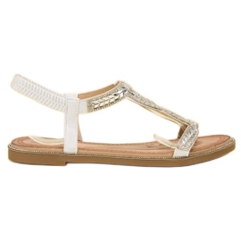 Forever Folie Slip-on Sandals With Crystals white