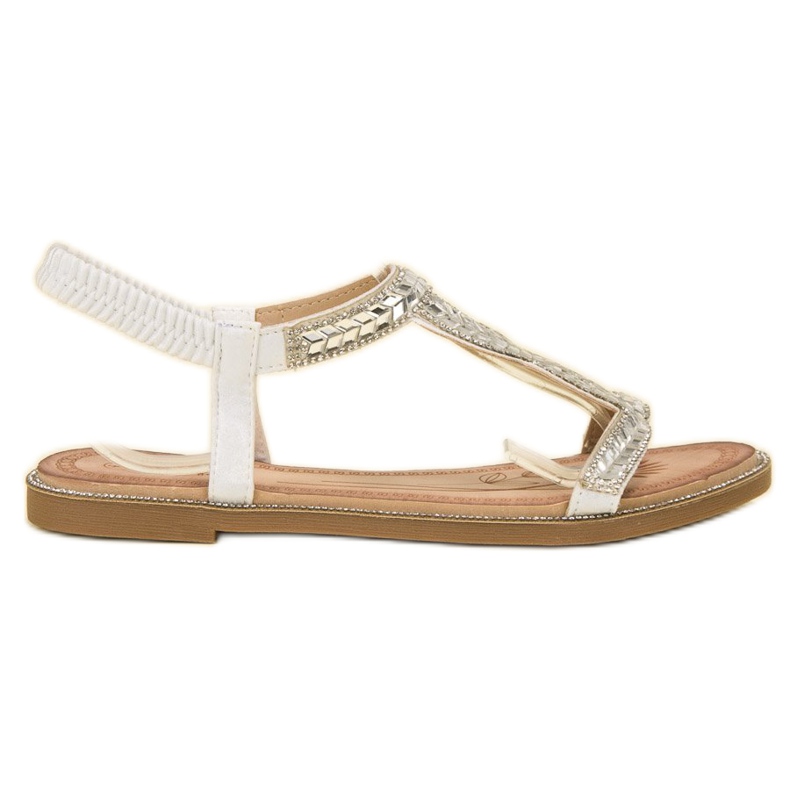 Forever Folie Slip-on Sandals With Crystals white