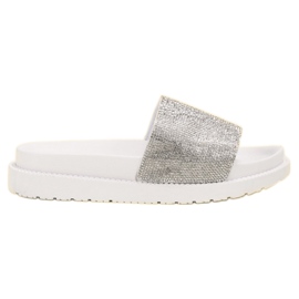 SHELOVET Slippers With Crystals white