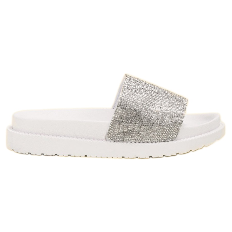 SHELOVET Slippers With Crystals white