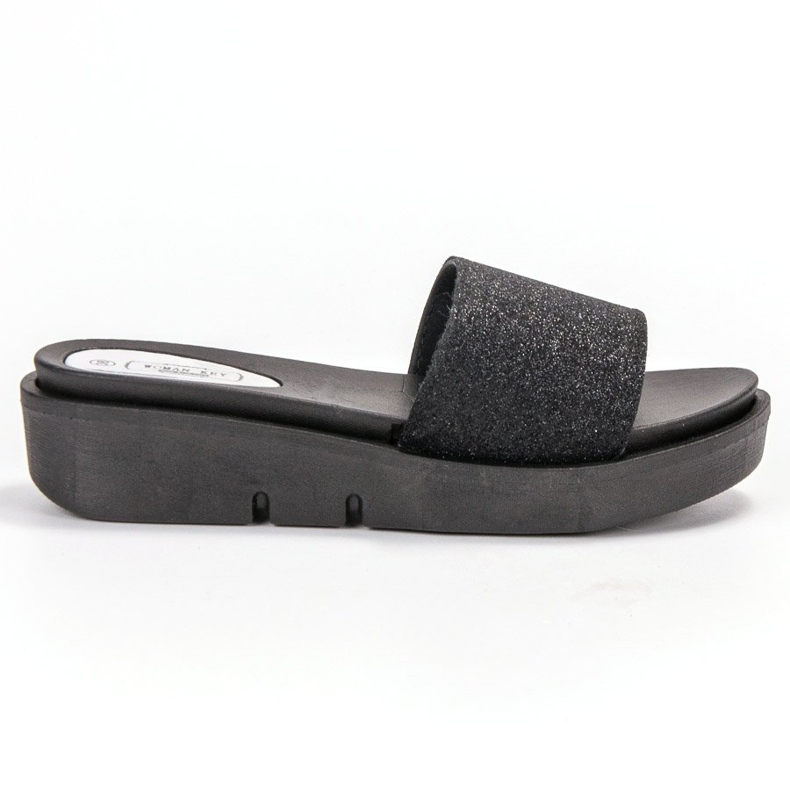 SHELOVET Rubber Wedge Slippers black