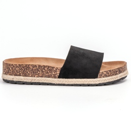 SHELOVET Suede Espadrilles black