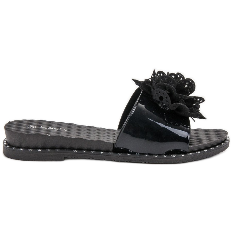 Kayla Black Rubber Slippers