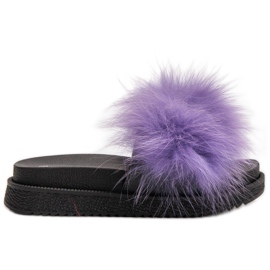 SHELOVET Slippers With Fur purple