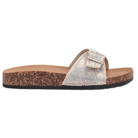 Marquiz Shiny Slippers With Buckle brown