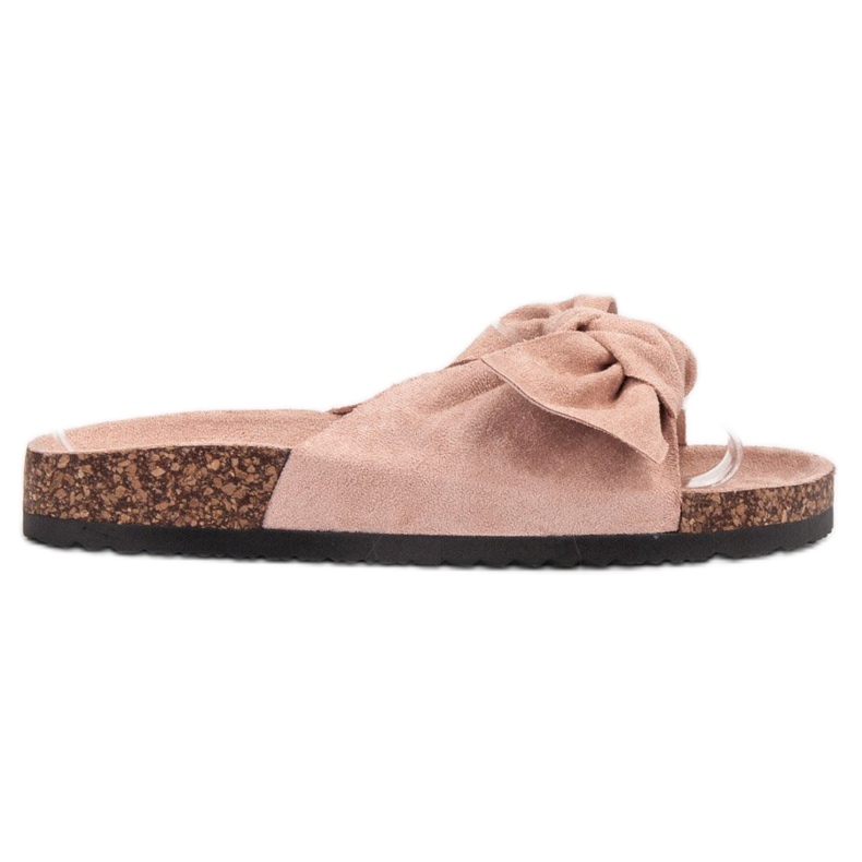 Bona Suede Slippers With A Bow pink