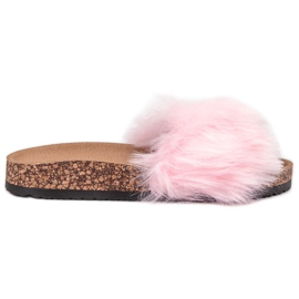 Bona Slippers With Fur pink