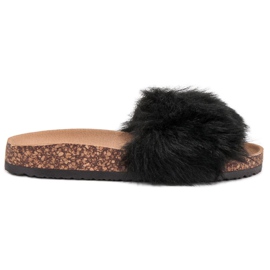 Bona Slippers With Fur black